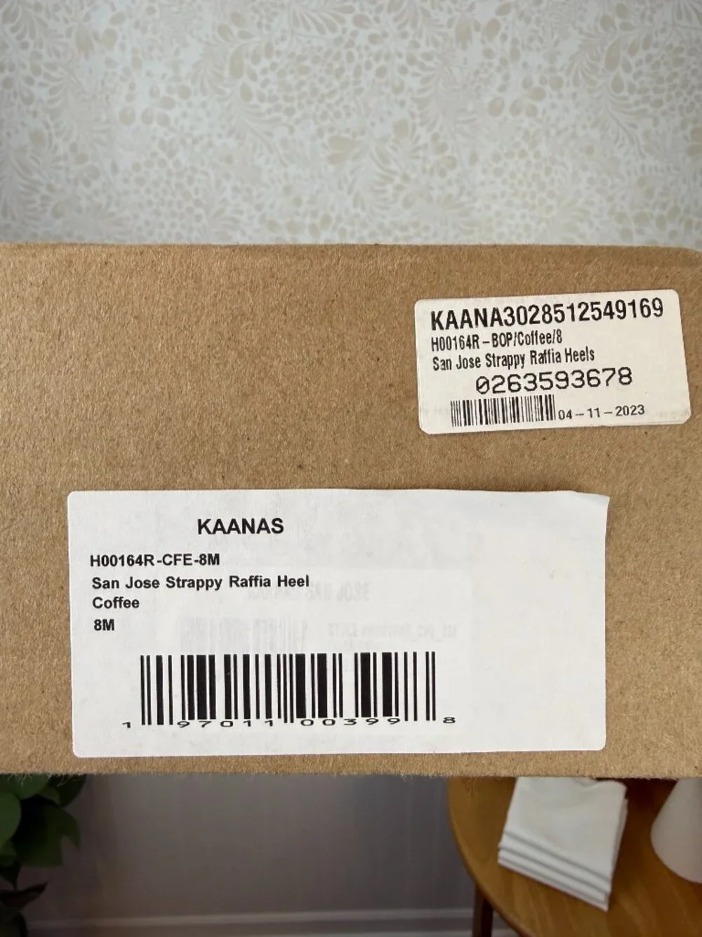 Kaanas Tan Leather San Jose Strappy Raffia 3.25